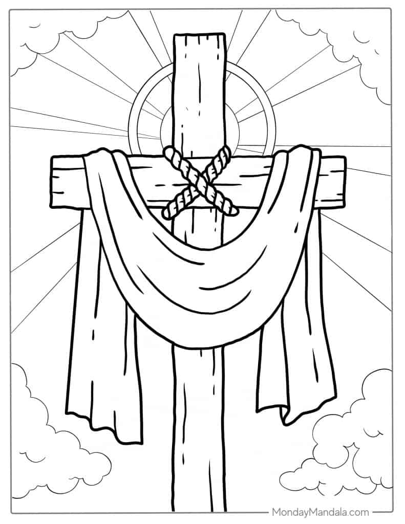 Cross coloring pages free pdf printables