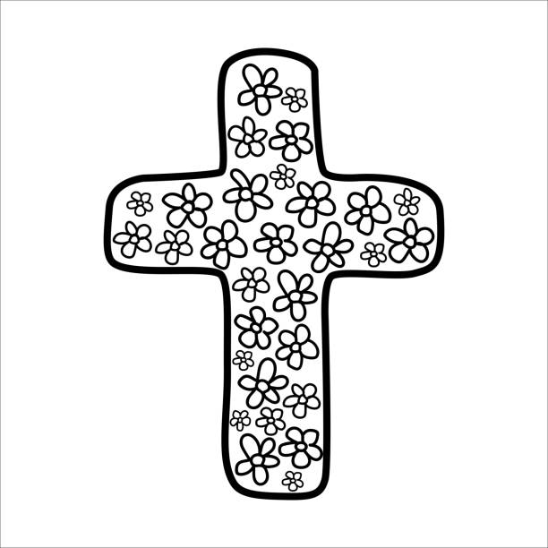 Christian cross doodle stock photos pictures royalty