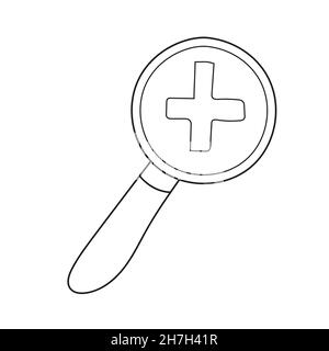 Simple coloring page zoom tool minus sign to be colored the coloring book for preschool kids with easy educational gaming level stock vector image art