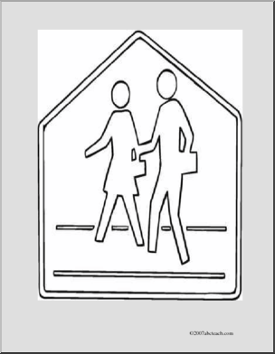 Coloring page traffic signal sign