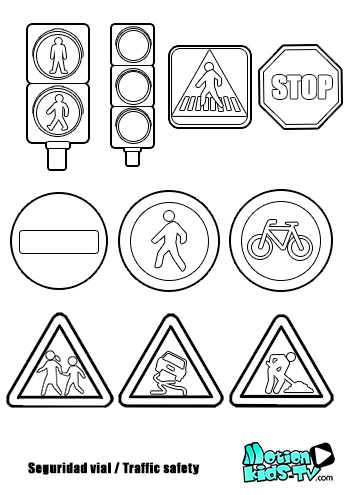 Traffic signs coloring pages motionkids