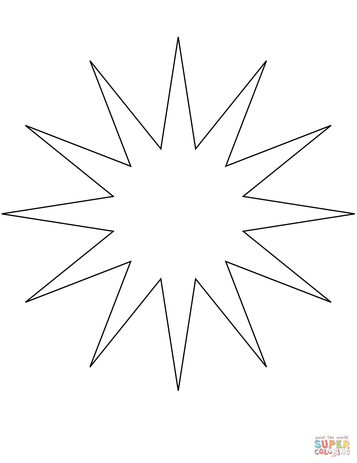 Point star coloring page free printable coloring pages