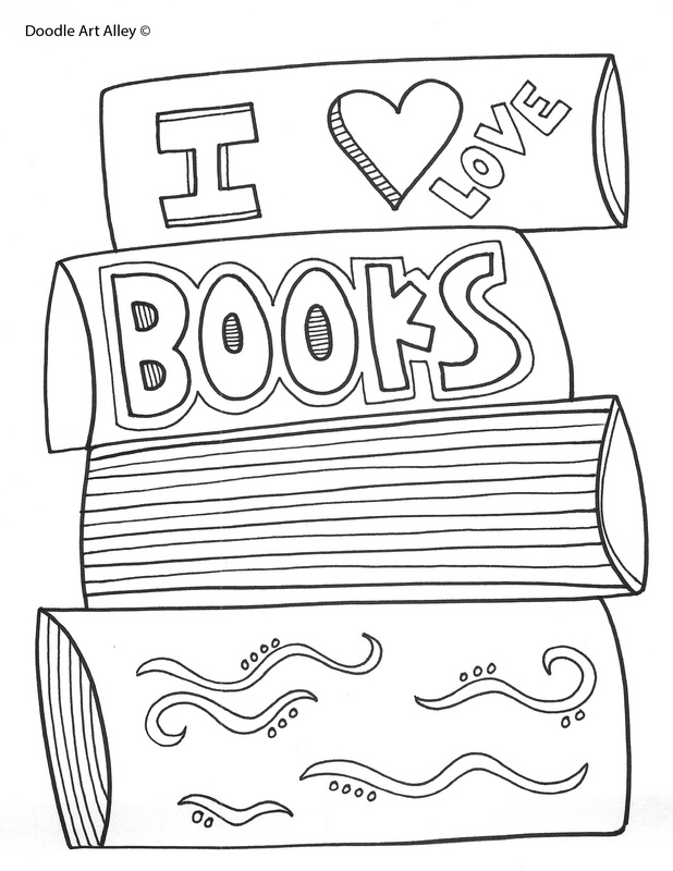 Reading coloring pages printables