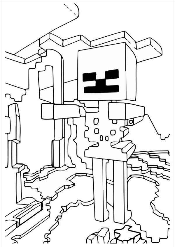 Free minecraft coloring pages in ai