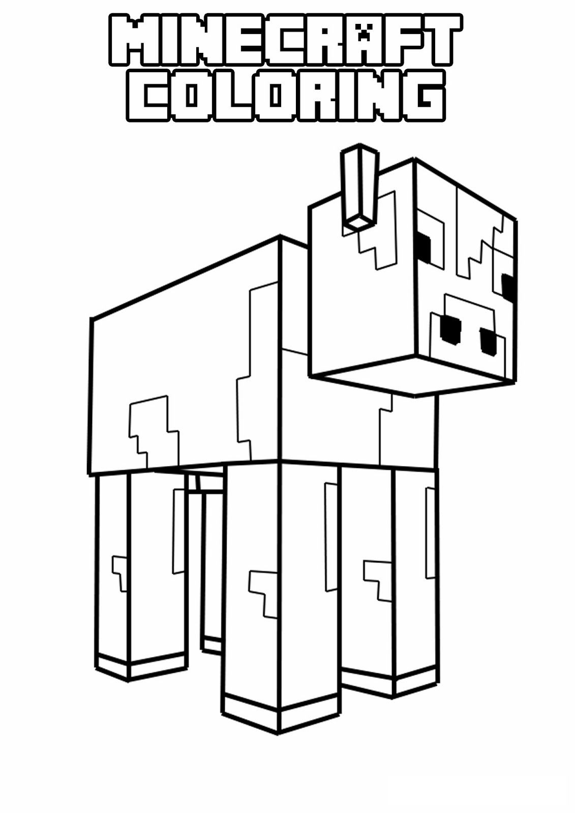 Free printable minecraft colouring pages