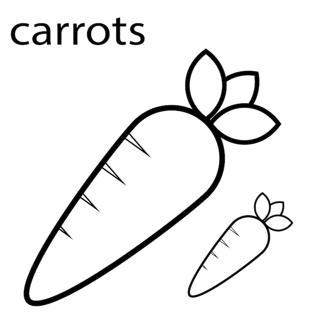 Premium vector coloring pages carrots