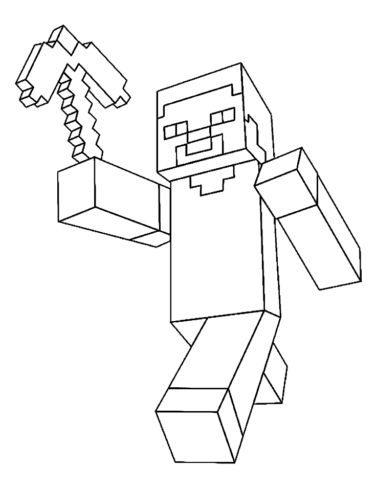 Minecraft steve coloring pages