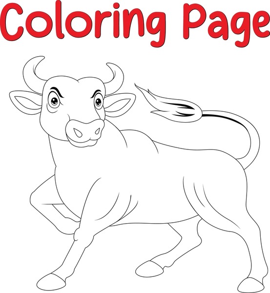 Thousand coloring page bull royalty