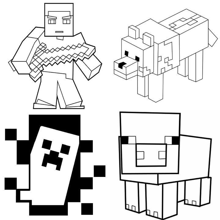 Free minecraft coloring pages for kids and adults