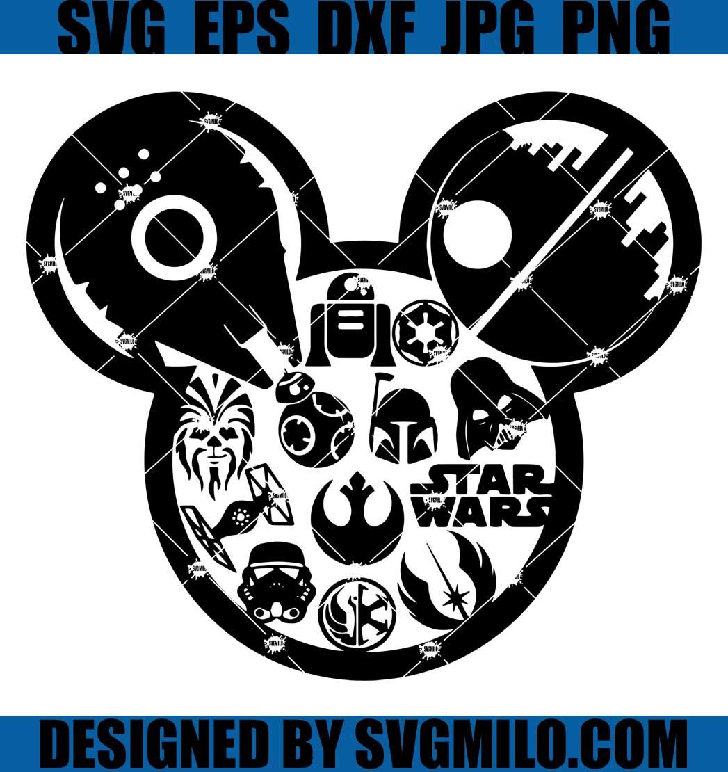 Star wars svg disney svg mickey svg mickey head svg mickey darth vader mickey star wars svg