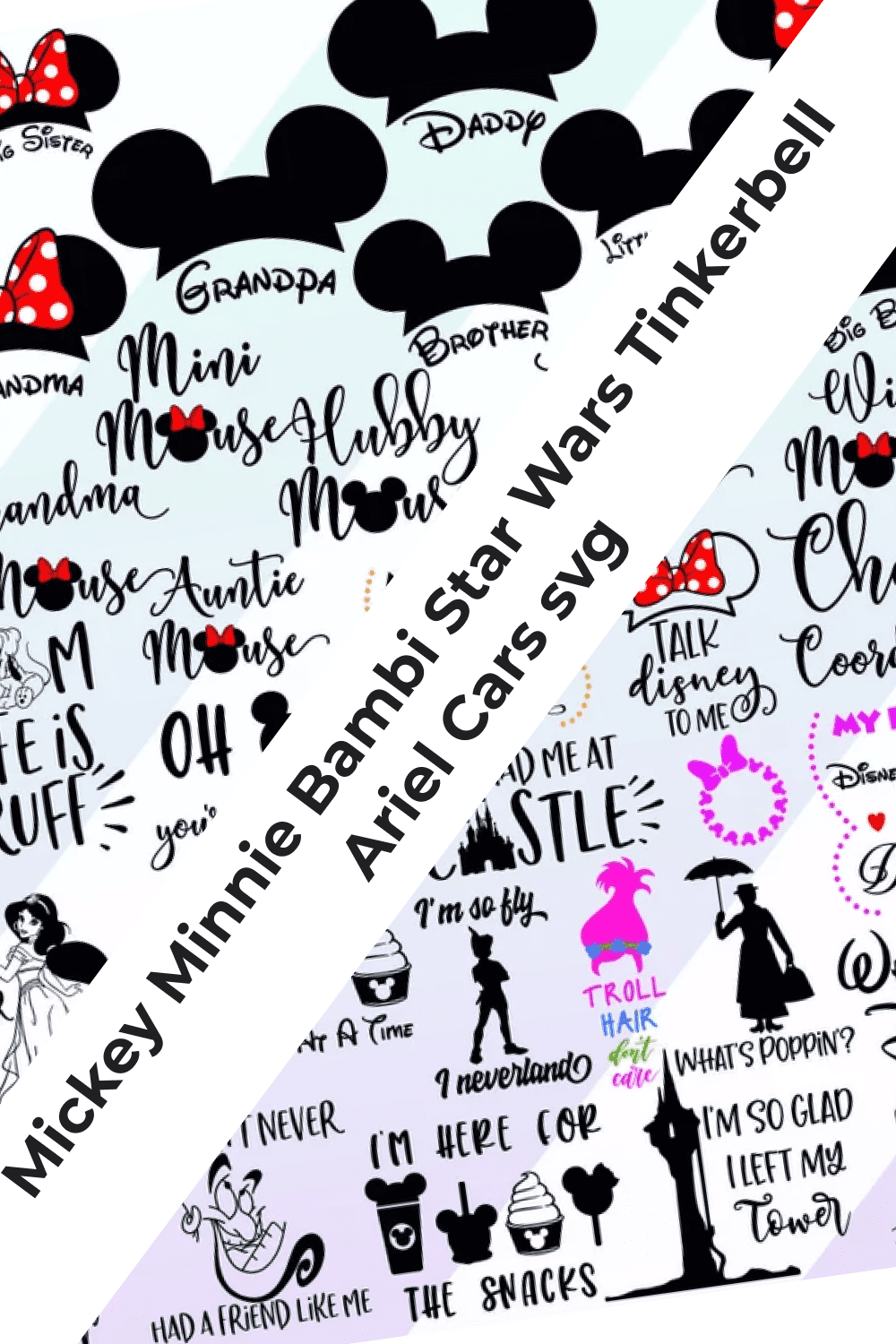 Svg bundle for cricut or silhouette stitch mickey minnie bambi star wars â