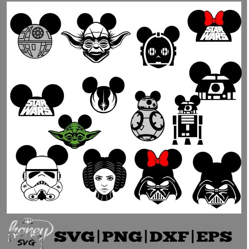 Star wars mickey minne ears svg creativity and fun digital download