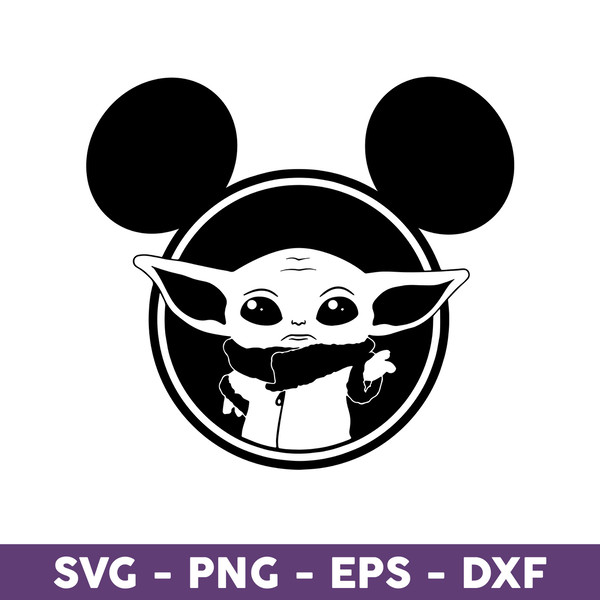 Baby yoda and mickey svg star wars svg baby yoda svg mick