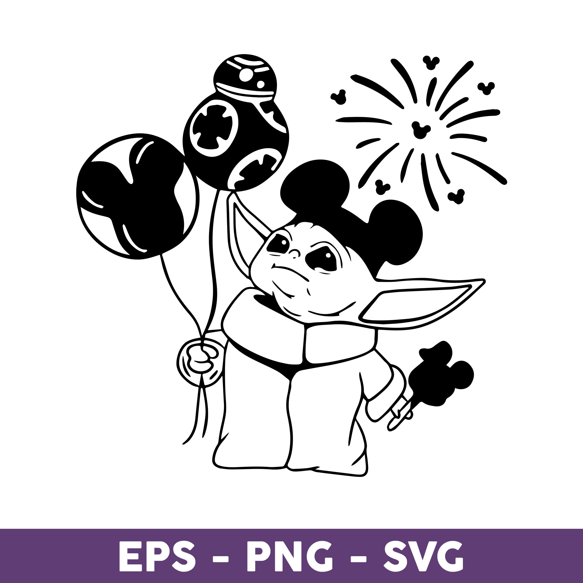 Baby yoda and mickey svg mickey mouse svg star wars svg y