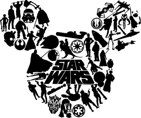 Star wars mickey mouse ears collage amusement park california orlando wdw svg custom file