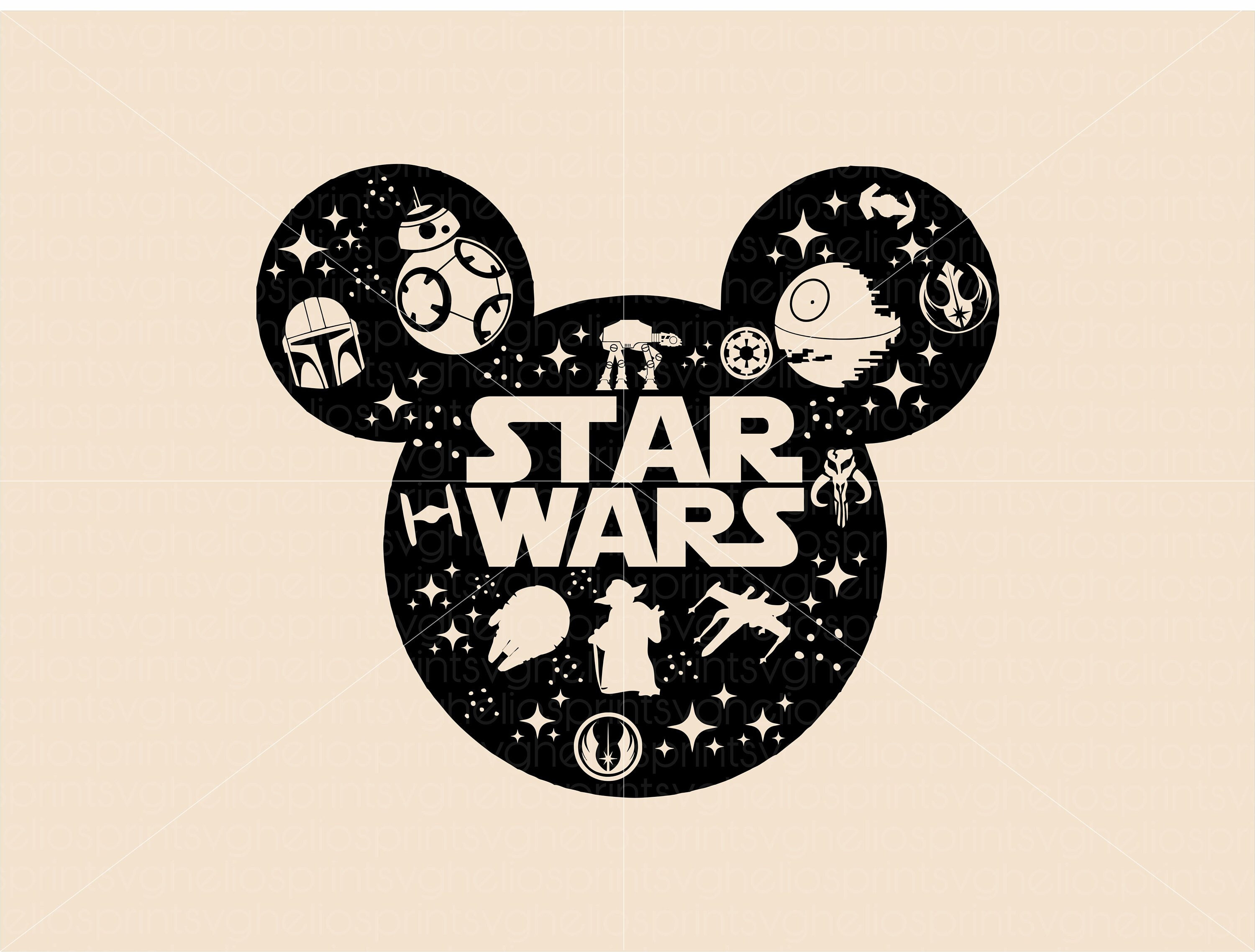 Star wars svg starwars characters mickey head svg digital download instant download