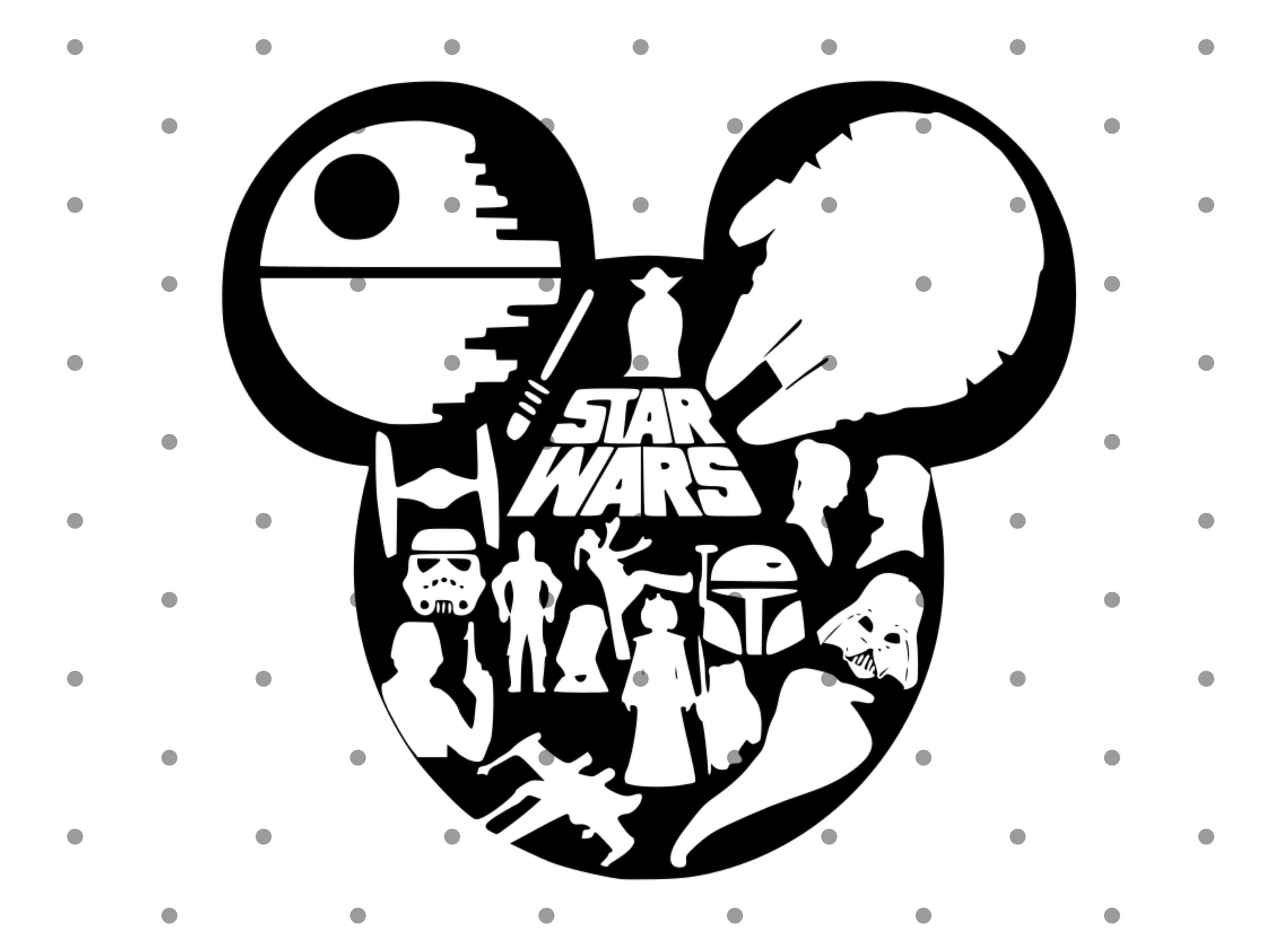 Mickey mouse star wars svg star wars svg mickey mouse ears svg stars wars cricut instant download download now