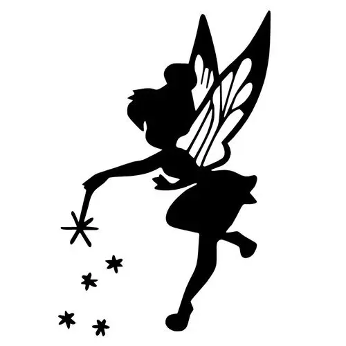 Tinkerbell silhouette fairy vinyl decal die cut sticker x many colors