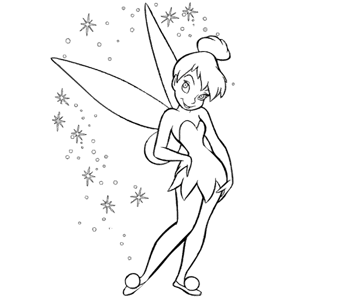 Outline tinkerbell tattoo design