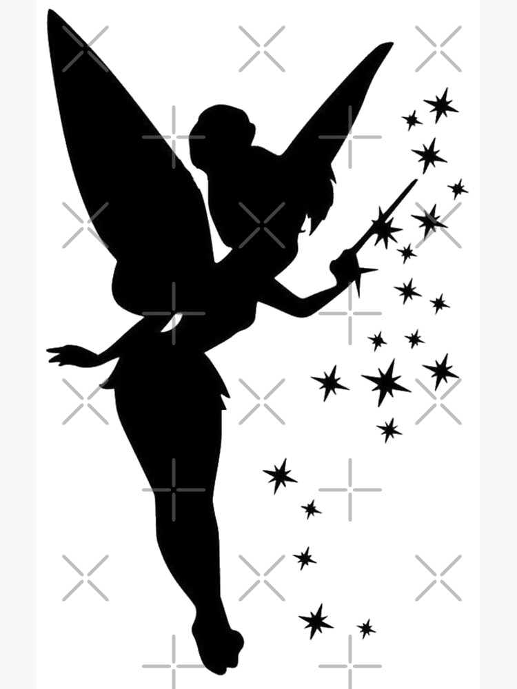 Tinkerbell silhouette postcard for sale by rainysundays