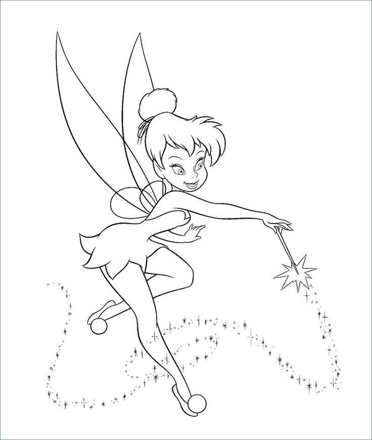 Cute tinkerbell coloring pages pdf to print