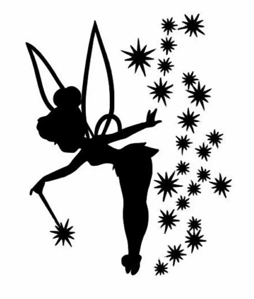 Tinkerbell fairy dust window sticker stars car decal cute white