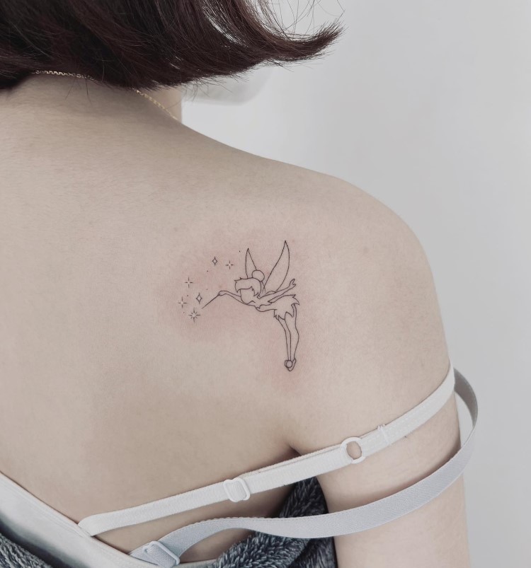 Tinkerbell silhouette tattoo by tattooistdante