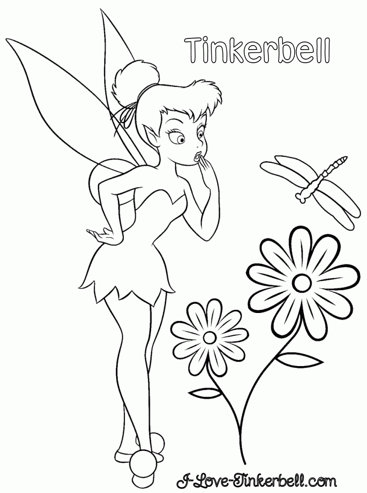 Disney tinkerbell colouring pages