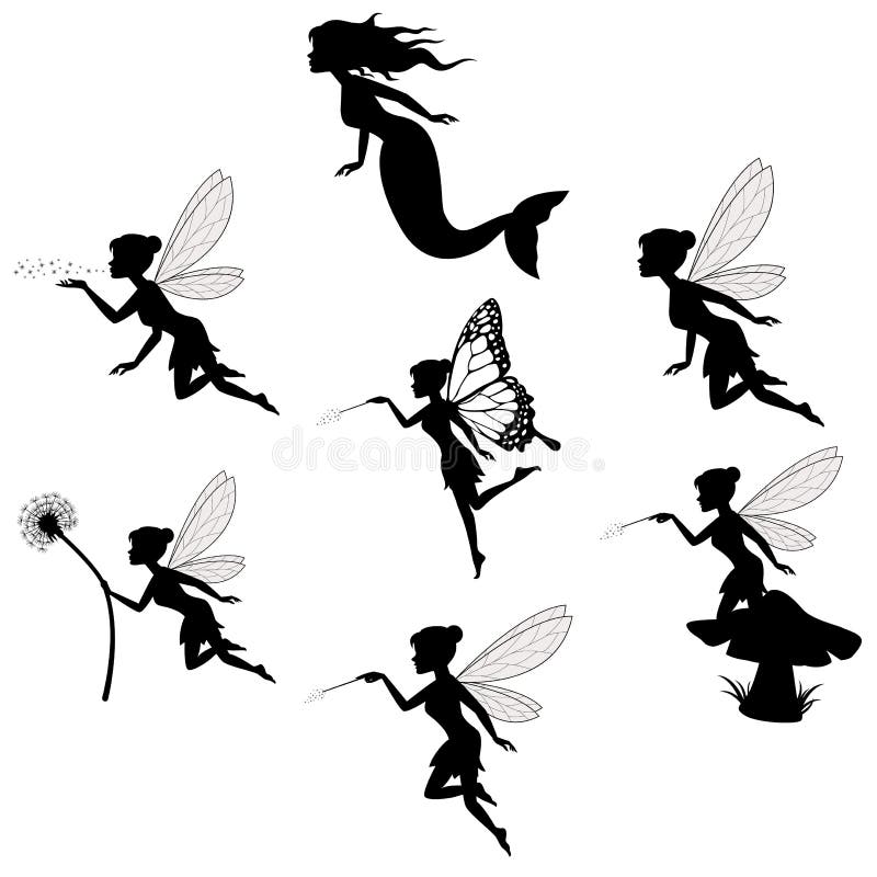 Fairy silhouette stock illustrations â fairy silhouette stock illustrations vectors clipart