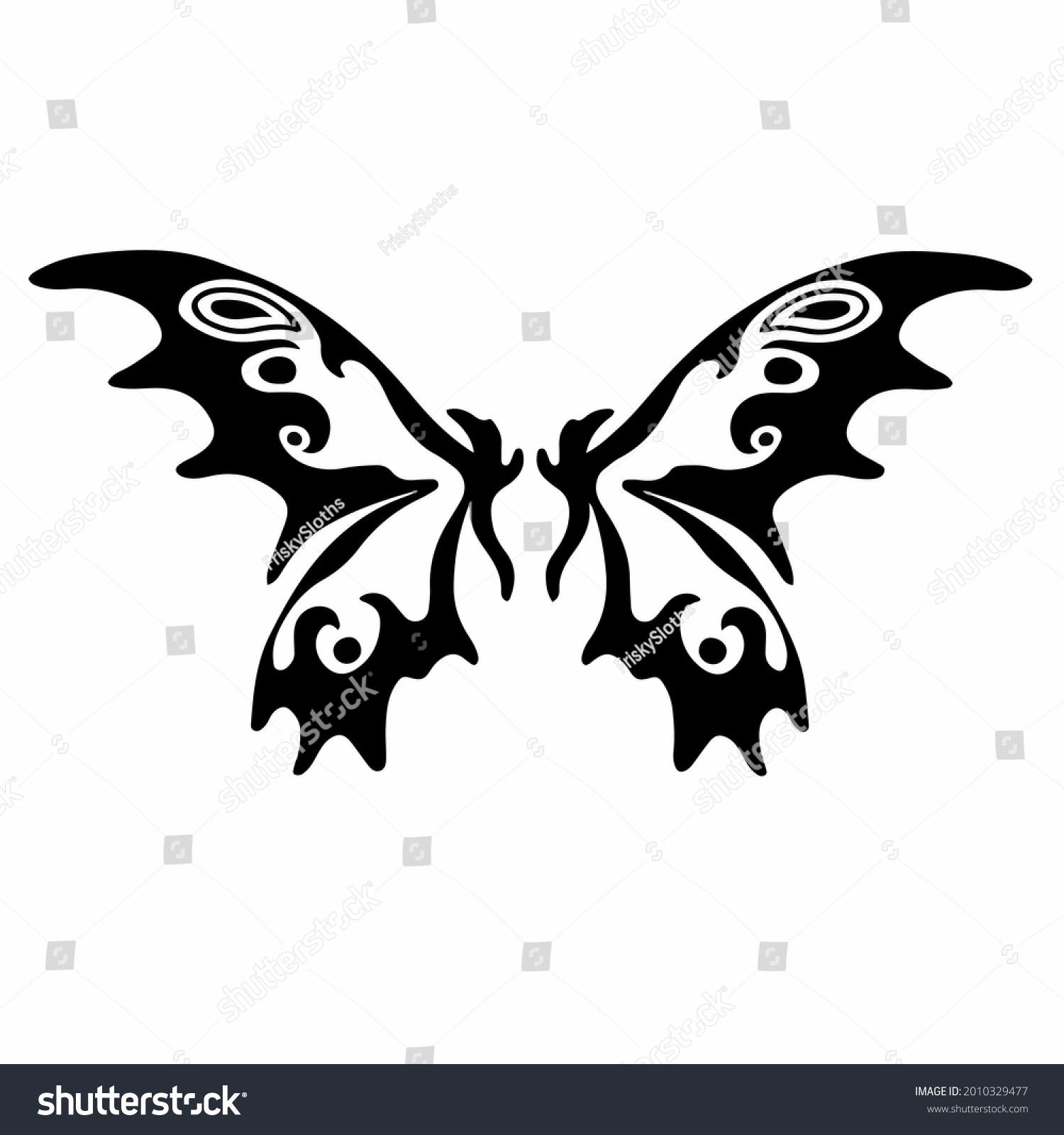 Tribal fairy wings logo tattoo design stock vector royalty free