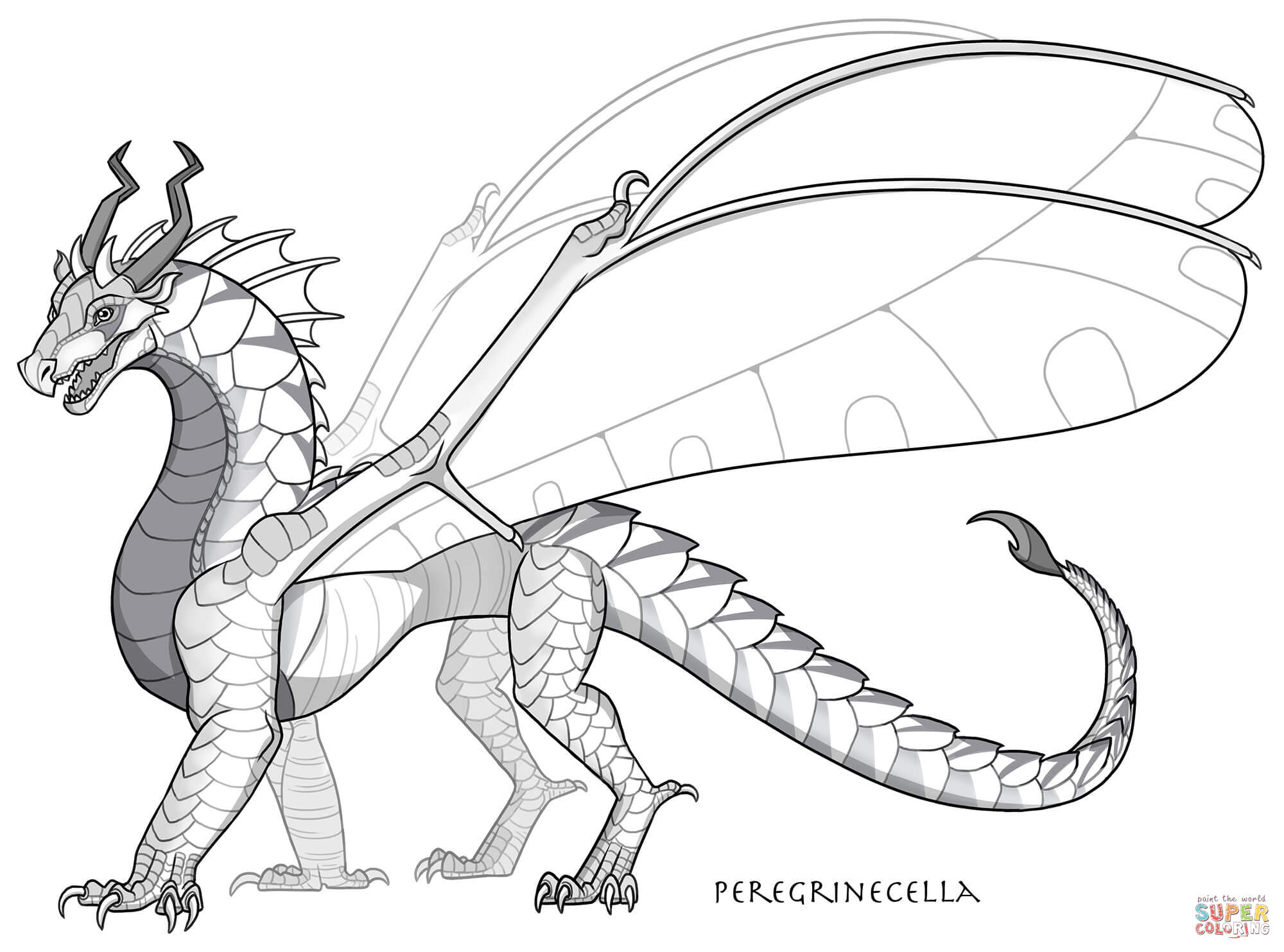 Hawkwing dragon coloring page free printable coloring pages