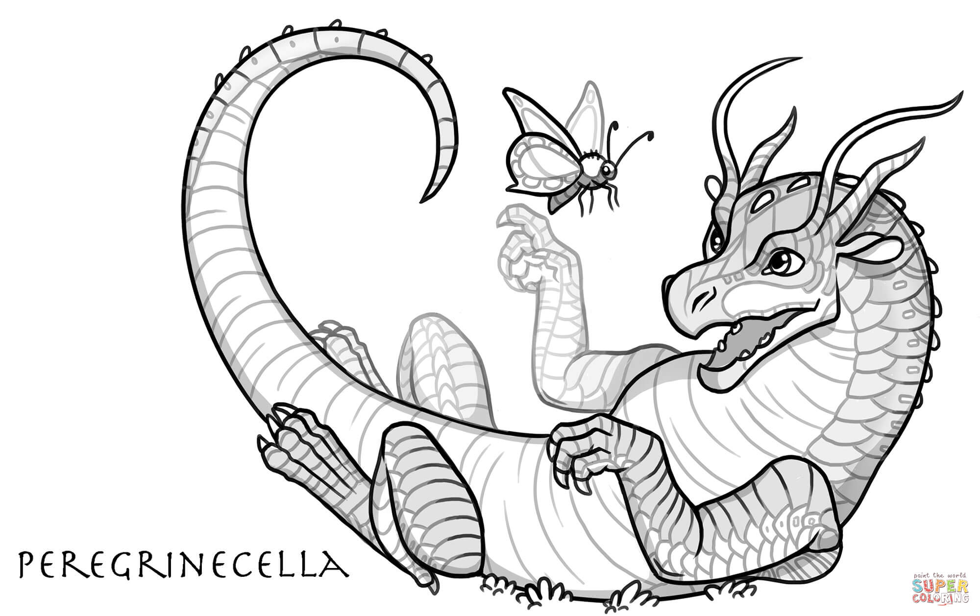 Baby silkwing dragon coloring page free printable coloring pages