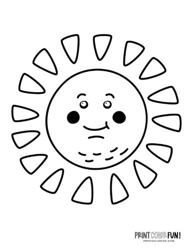 Fun sun coloring pages at