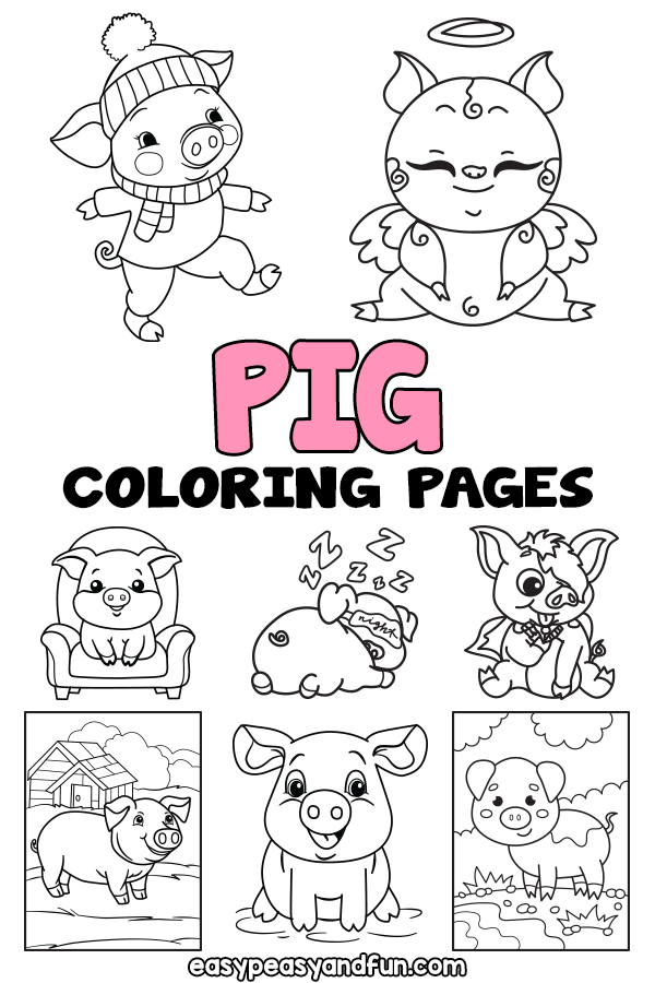 Printable pig coloring pages