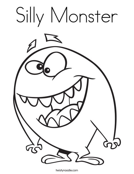 Silly monster coloring page