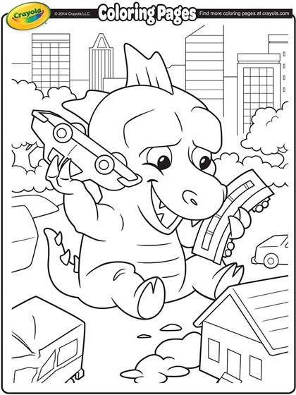 Giant lizard monster coloring page