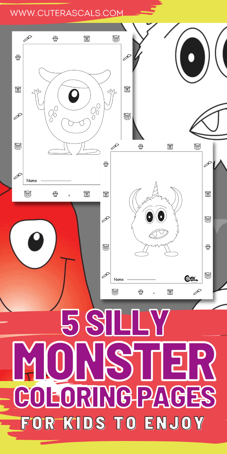 Silly monster coloring pages for kids to enjoy and have fun