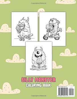 Silly monster coloring book monster eating ice cream themed coloring page x in funny spooky silly monsters fun for kids teens and adults great halloween gift for monster lovers design