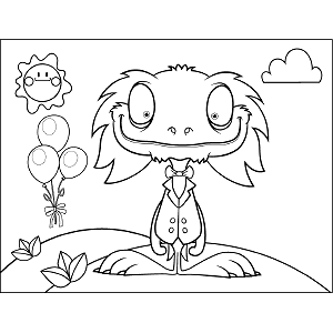 Silly monster coloring page