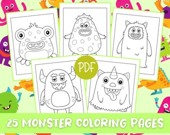 Playful monster coloring pages for toddlers kids fun and friendly monsters coloring sheets