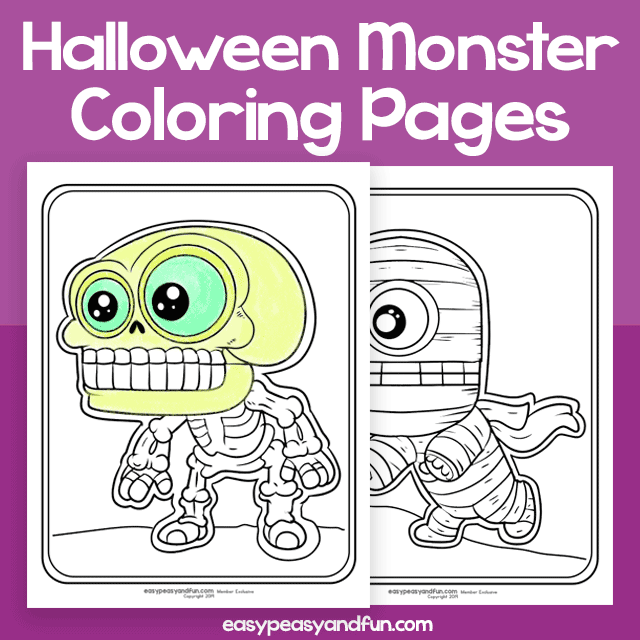 Silly halloween monsters coloring pages â easy peasy and fun hip