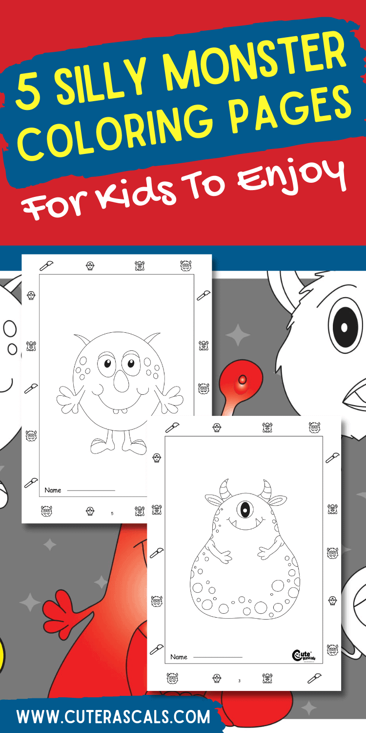 Silly monster coloring pages for kids to enjoy and have fun