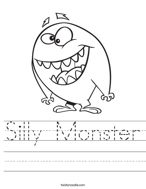 Silly monster worksheet