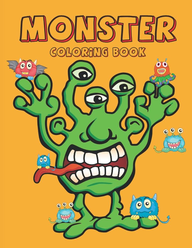 Monster coloring book silly monster coloring pages for kids publication mk albit press books