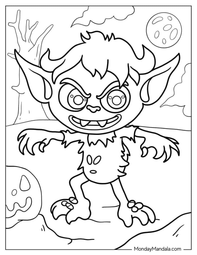 Monster coloring pages free pdf printables