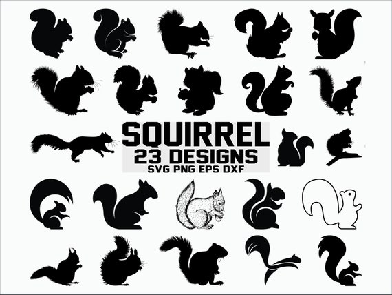 Squirrel svg squirrel silhouette squirrel vector clipart printable cricut cut files cricut digital file