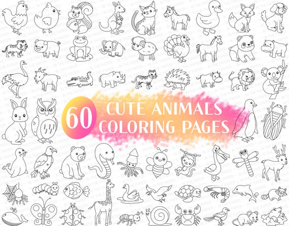 Pãginas para colorear de animales para niãos svg ea animal png pãjaro insectos pescado lindo pollo ardilla gato pato zorro cachorro rana oveja pavo