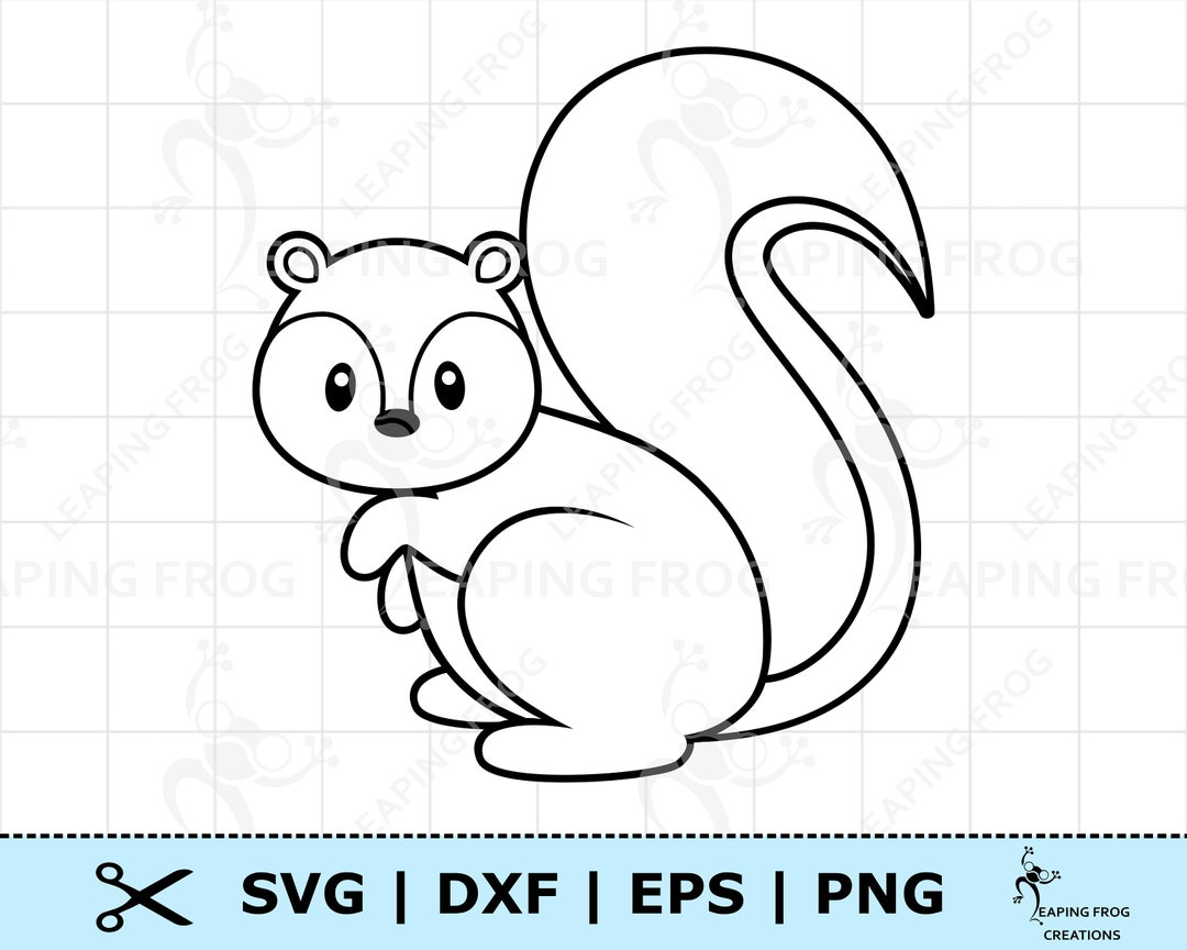 Linda ardilla bebã svg eps dxf png cricut cortar archivos silhouette squirrel dibujo para colorear svg contorno de ardilla stencil clipart