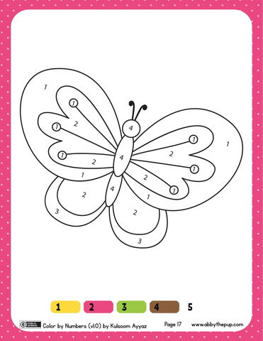 Dibujo de color de mariposa por nãºmeros