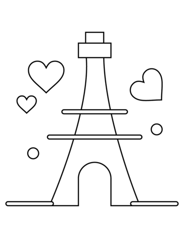 Dibujo de torre eiffel de san valentãn para colorear dibujos para colorear imprimir gratis